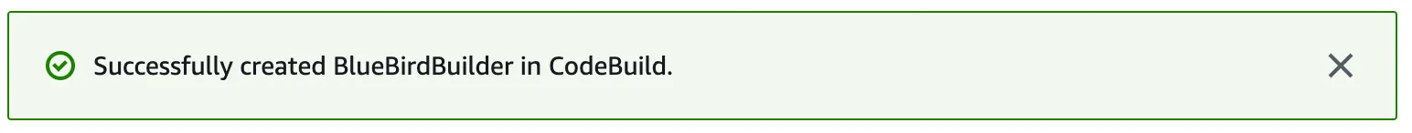 Successfully created CodeBuild