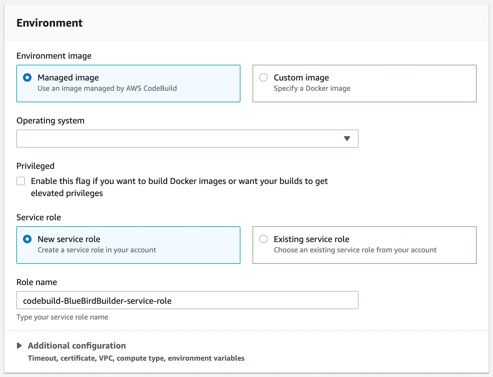 Environment configuration wizard